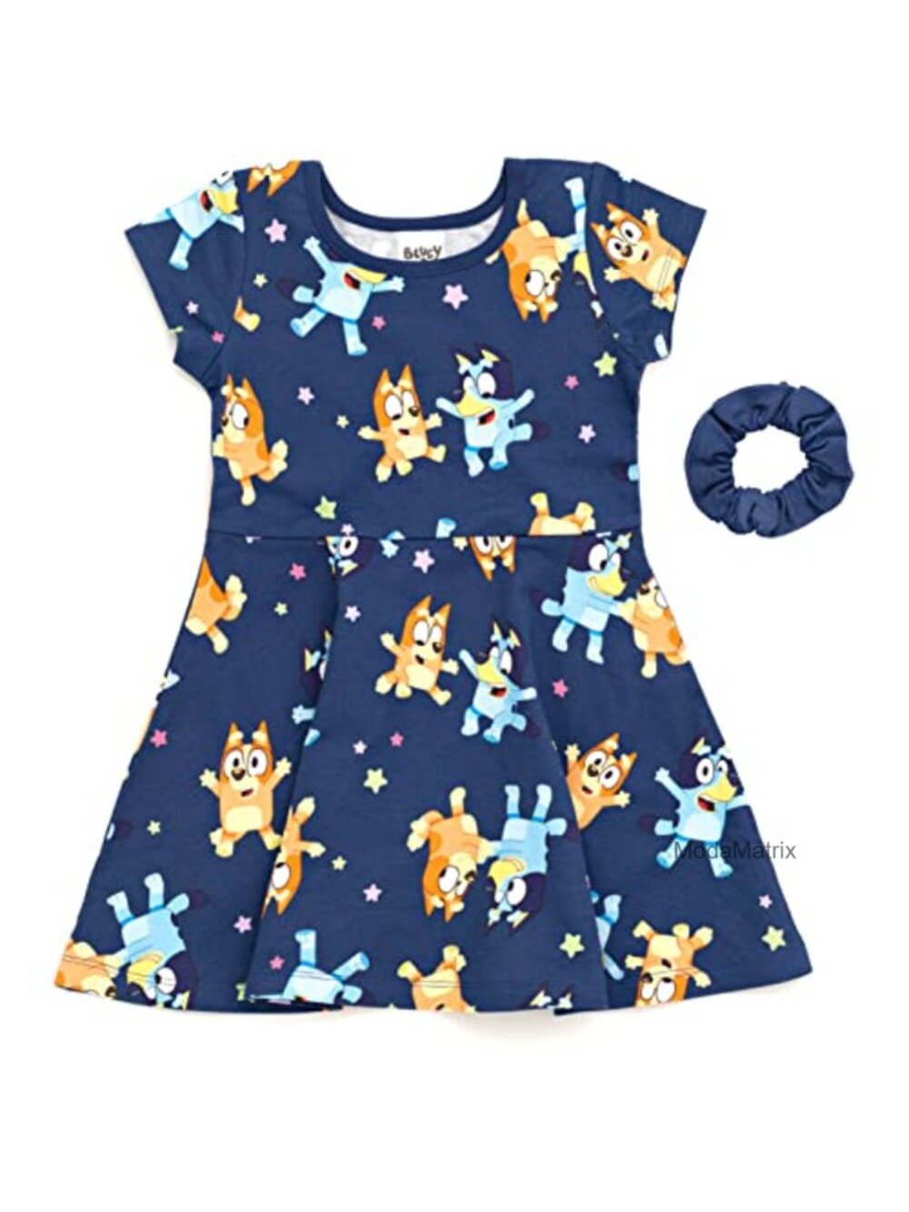 Bluey Bingo Skater Dress & Scrunchie Set Cotton Blend Girls Casual